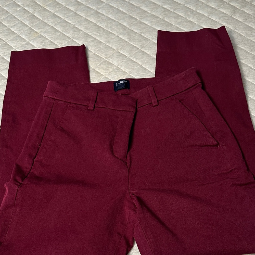 J. Crew Women's Deep Red Ankle Pants